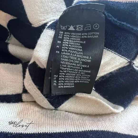 EXPRESS Women's Navy Blue/White Stripe Short-Sleeve Sweater Dress, S - Picture 8 of 9